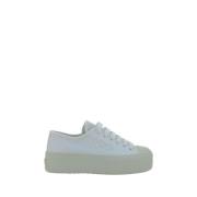 Prada Stiliga Sneakers med Plattformsula White, Dam