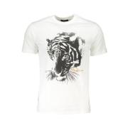 Cavalli Class Vit Bomull Tryckt T-shirt White, Herr