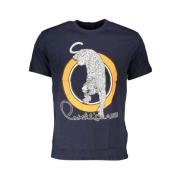 Cavalli Class Blå Bomull Tryckt T-shirt Blue, Herr