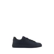 Balmain Court Läder Sneakers Elegant Modern Design Black, Dam