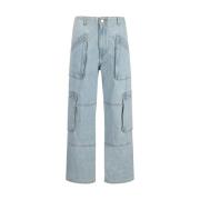 Amiri Cargo Denim Byxor med Fickor Blue, Dam