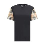 Burberry Arkiv Check Bomull T-shirt Black, Dam