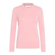 InWear Ljusrosa Stickad Pullover Tröja Pink, Dam