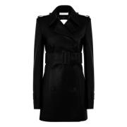 Nina Ricci Halter Trench Coat I Nappa Black, Dam