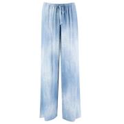 Ermanno Scervino Vintage Jeans Print Viskosbyxor Blue, Dam