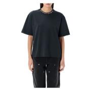 Golden Goose Crystal Ribbed T-shirt Washed Black Black, Dam