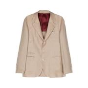 Brunello Cucinelli Beige Linneblandning Blazer med Dartdetaljer Beige,...