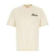 Amiri Avslappnad Bomull T-shirt för Män Beige, Herr