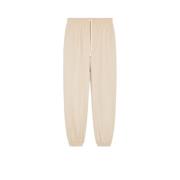 Max Mara Weekend Jersey Drap Byxor med Elastisk Midja Beige, Dam