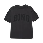 Anine Bing Tryckt Bomull T-shirt Black, Dam