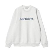 Carhartt Wip Löst Sittande Sweatshirt med Broderad Logotyp Gray, Herr