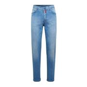 Kiton Slim Fit Indigo Bomulls Jeans Blue, Herr