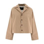 Fabiana Filippi Oversized Bomullsjacka med Framficka Beige, Dam