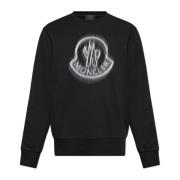 Moncler Sweatshirt med logotyp Black, Herr