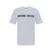 Moschino Bomull T-shirt med tryckt monogram White, Herr