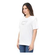 Elisabetta Franchi Geometrisk Vit T-shirt, Minimalistisk Design White,...