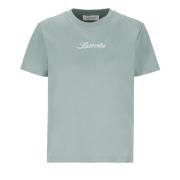 Lanvin Grön Bomull T-shirt med Broderat Logotyp Green, Dam