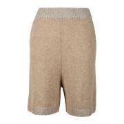 Fabiana Filippi Lyxiga Bermuda Shorts i Premiummaterial Beige, Dam