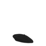 Maison Margiela Svart ull basque hatt fyra stygn Black, Dam