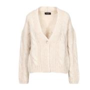 Gran Sasso Alpaca Cashmere V-Neck Sweater Beige, Dam