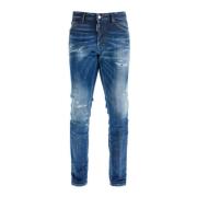 Dsquared2 Marinblå Slim Fit Jeans med slitna effekter Blue, Herr