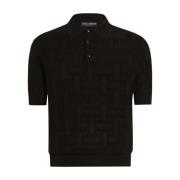 Dolce & Gabbana Svarta Ribbade T-shirts och Polos Black, Herr