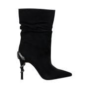 ALMA EN PENA Snake Heel Bootie Black, Dam