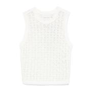 Zimmermann Vit Ärmlös Crew Neck Topp White, Dam