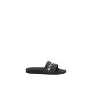 Givenchy Monogram Slip-On Sandaler med Platta Sula Black, Herr