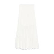 Zimmermann Vit Ribbad Hem Kjol White, Dam