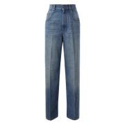 Stella McCartney Blekta denimjeans med slitna effekter Blue, Dam