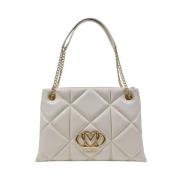 Love Moschino Beige Handväska med Stor Kapacitet Beige, Dam