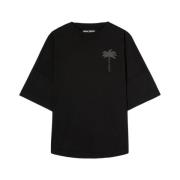 Palm Angels Svart T-shirt med logotryck Black, Herr