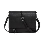 Gianni Chiarini Svart Crossbody-väska med Två Fack och Framficka med D...