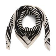 Part Two Svart Randig Bomullsscarf Black, Dam