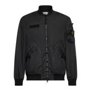 Stone Island Svart Bomberjacka med Dragkedja Black, Herr