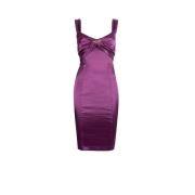 Roberto Cavalli Ormdekorerad Bodycon Klänning Purple, Dam