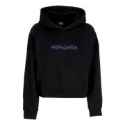 Propaganda Butterfly Croptop Hoodie Svart Sweatshirt Black, Dam