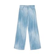 Ermanno Scervino Ljusblå Denim Print Byxor Blue, Dam