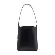 A.p.c. Svart läder crossbodyväska med justerbar rem Black, Dam