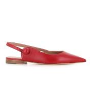 Malone Souliers Röda läder ballerina skor med slingback Red, Dam