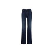 Mother Stiliga femficksjeans med midjebandsslingor Blue, Dam