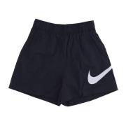 Nike Högmidjade Vävda Sportshorts Svart/Vit Black, Dam