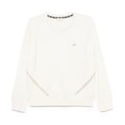 Liu Jo Vit Crew Neck Sweater Logo White, Dam