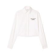 Off White Vit Button-Up Skjorta Kort Stil White, Dam