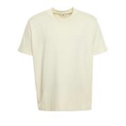 Autry Räfflad Rund Hals Logo T-shirt Beige, Herr