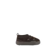 Moon Boot Monogram Platform Sneakers med Mocka Läder Brown, Dam