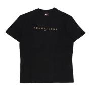 Tommy Hilfiger Svart Logga Tee Kort Ärm Black, Herr