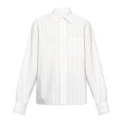 Lanvin Randig skjorta White, Herr