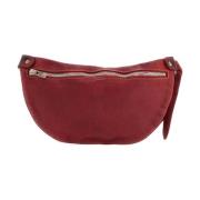 Guidi Röd Läder Crossbody-väska för Män Red, Herr